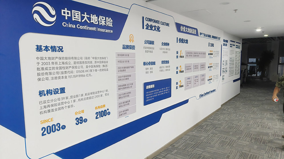 大地保险企业文化墙设计制作