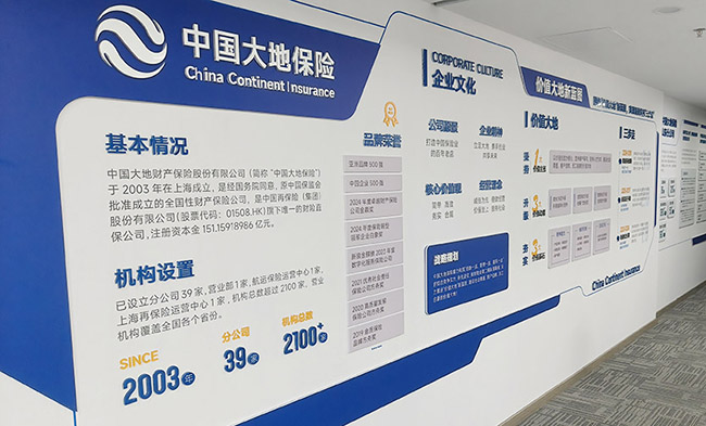 大地保险企业文化墙设计制作